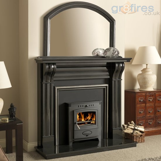 Dublin 54 inch Corbel Black Granite Fireplace Surround